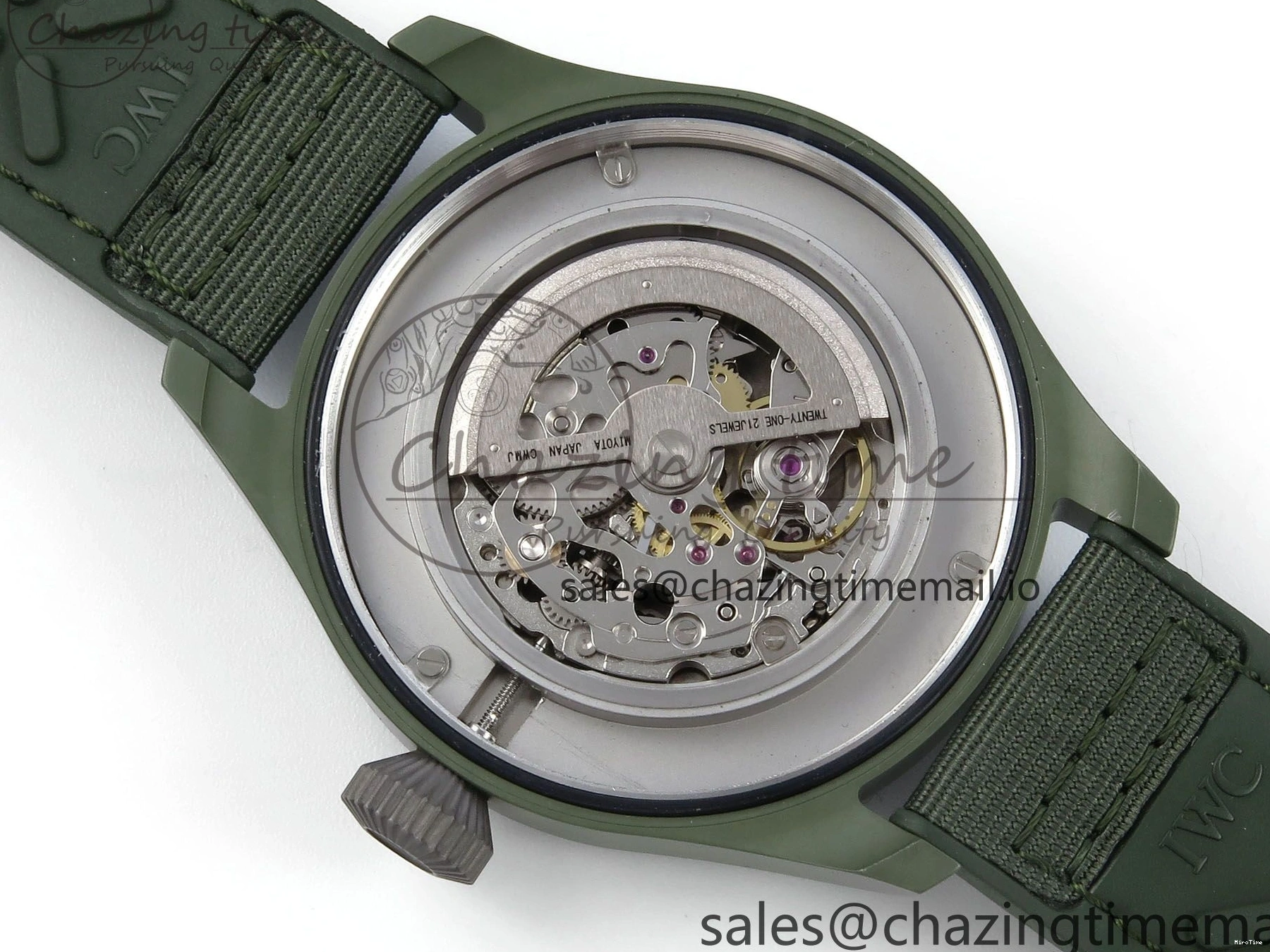 MIROTIME 0302 Big Pilot IW329802 M+F 1:1 Best Edition Green Dial on Green Nylon Strap MY Unique 7002